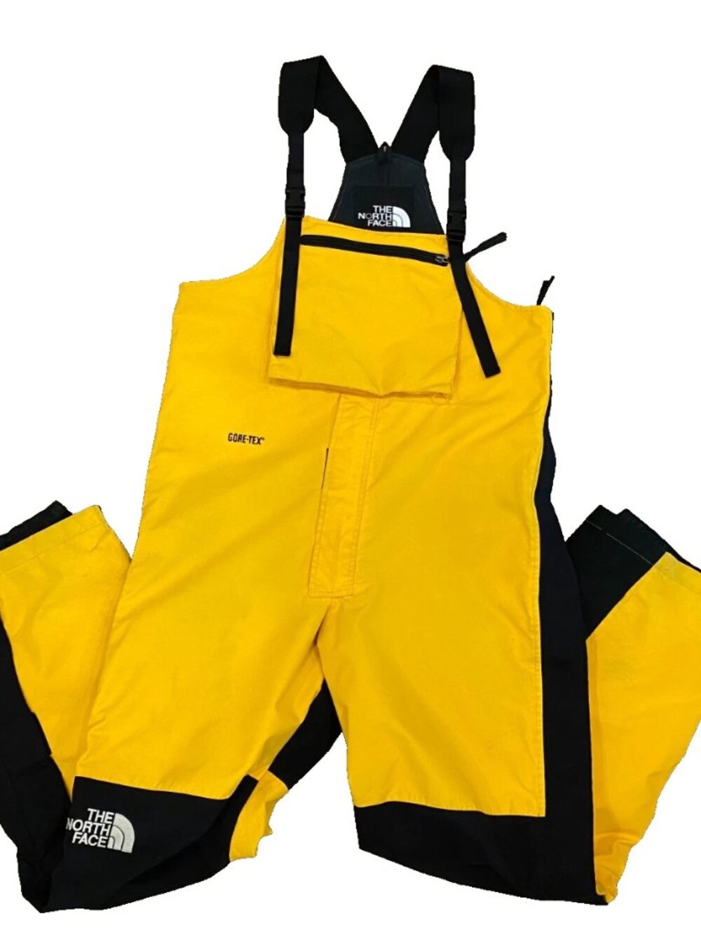Vintage 90s The North Face Steep Tech Gore-Tex Yellow Black Ski Pants Bibs